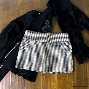 Tweed Houndstooth Mini Skirt